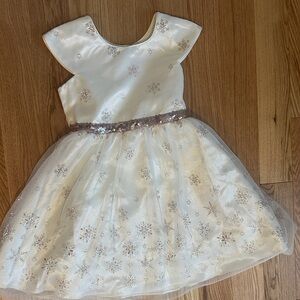 Jona Michelle off white and rose gold Snowflake Dress